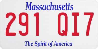 MA license plate 291QI7