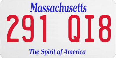MA license plate 291QI8