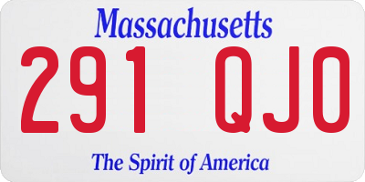 MA license plate 291QJ0