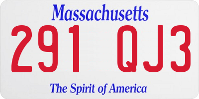 MA license plate 291QJ3