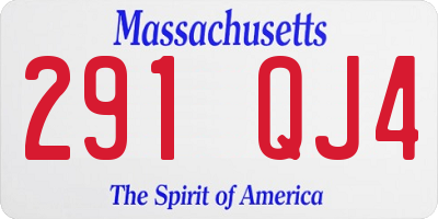 MA license plate 291QJ4