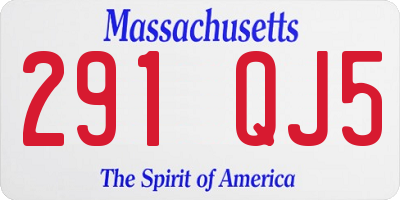 MA license plate 291QJ5