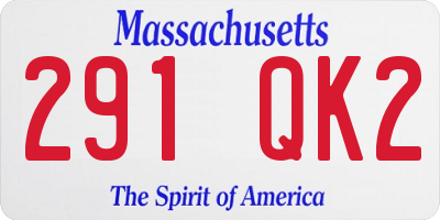 MA license plate 291QK2