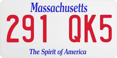 MA license plate 291QK5