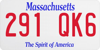 MA license plate 291QK6