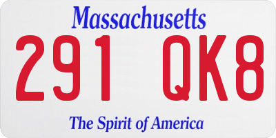 MA license plate 291QK8