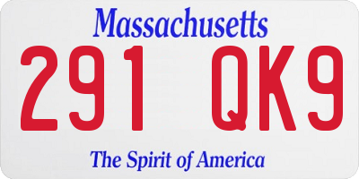 MA license plate 291QK9