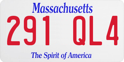 MA license plate 291QL4