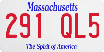 MA license plate 291QL5