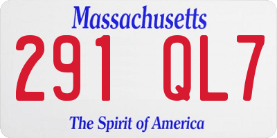 MA license plate 291QL7