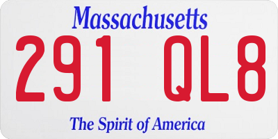 MA license plate 291QL8