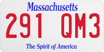 MA license plate 291QM3