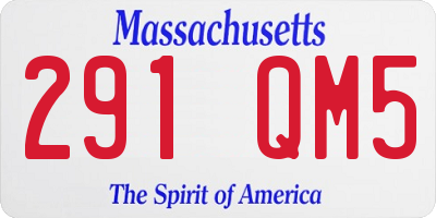 MA license plate 291QM5