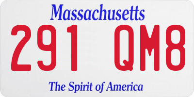 MA license plate 291QM8