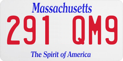 MA license plate 291QM9