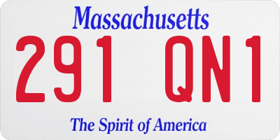 MA license plate 291QN1