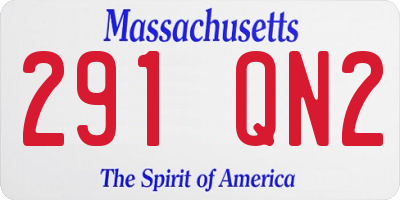 MA license plate 291QN2