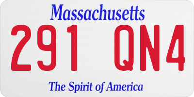 MA license plate 291QN4