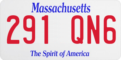 MA license plate 291QN6