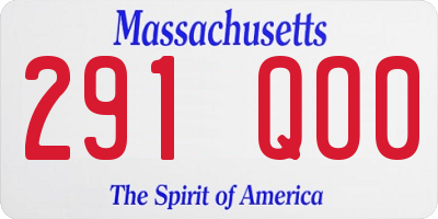 MA license plate 291QO0