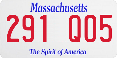 MA license plate 291QO5