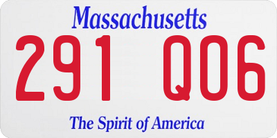 MA license plate 291QO6