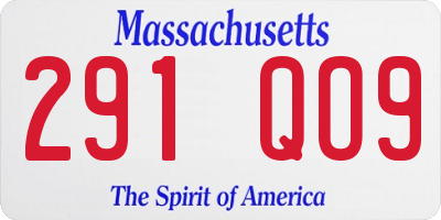 MA license plate 291QO9