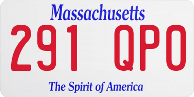 MA license plate 291QP0