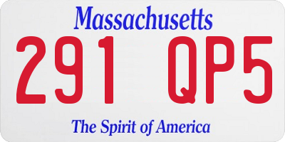 MA license plate 291QP5