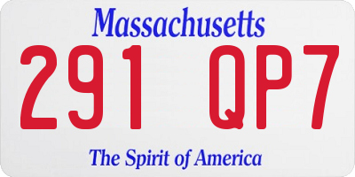 MA license plate 291QP7