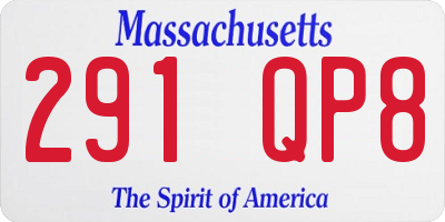MA license plate 291QP8