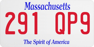 MA license plate 291QP9