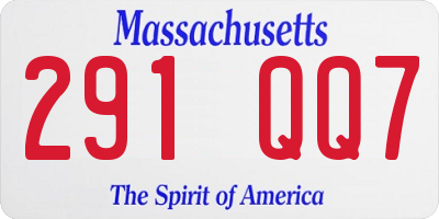 MA license plate 291QQ7