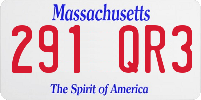 MA license plate 291QR3