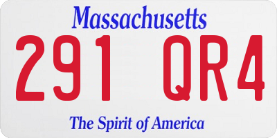 MA license plate 291QR4