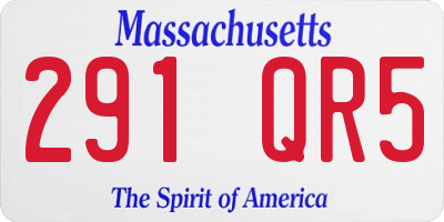 MA license plate 291QR5