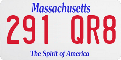 MA license plate 291QR8