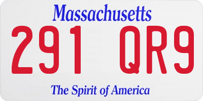 MA license plate 291QR9