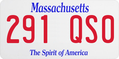 MA license plate 291QS0