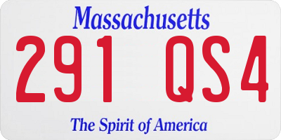 MA license plate 291QS4