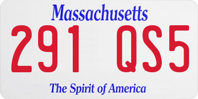 MA license plate 291QS5