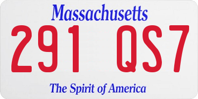 MA license plate 291QS7