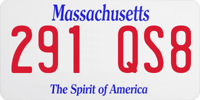 MA license plate 291QS8