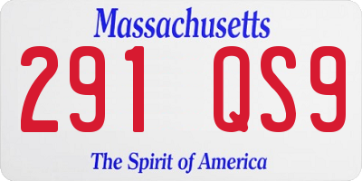 MA license plate 291QS9