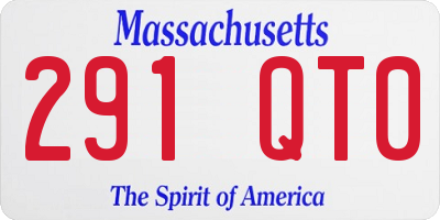 MA license plate 291QT0