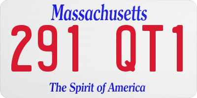 MA license plate 291QT1