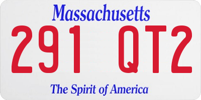 MA license plate 291QT2