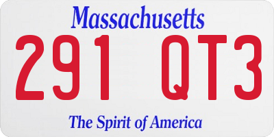 MA license plate 291QT3
