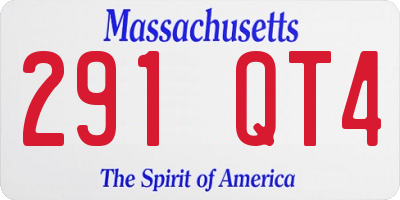 MA license plate 291QT4