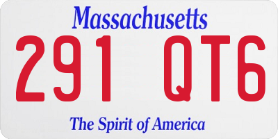 MA license plate 291QT6